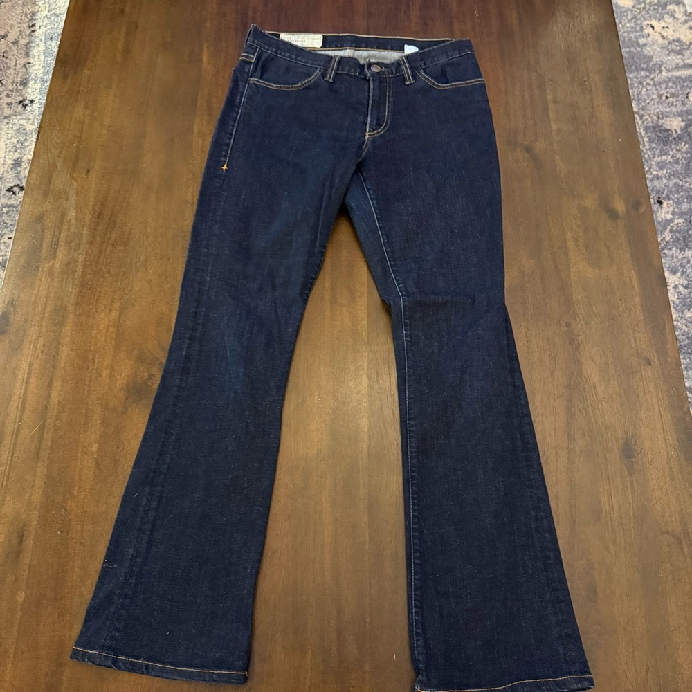 Imogene + Willie Wide Leg Jeans Size 29 x 30 Dark Wash Premium Denim - Picture 5 of 13